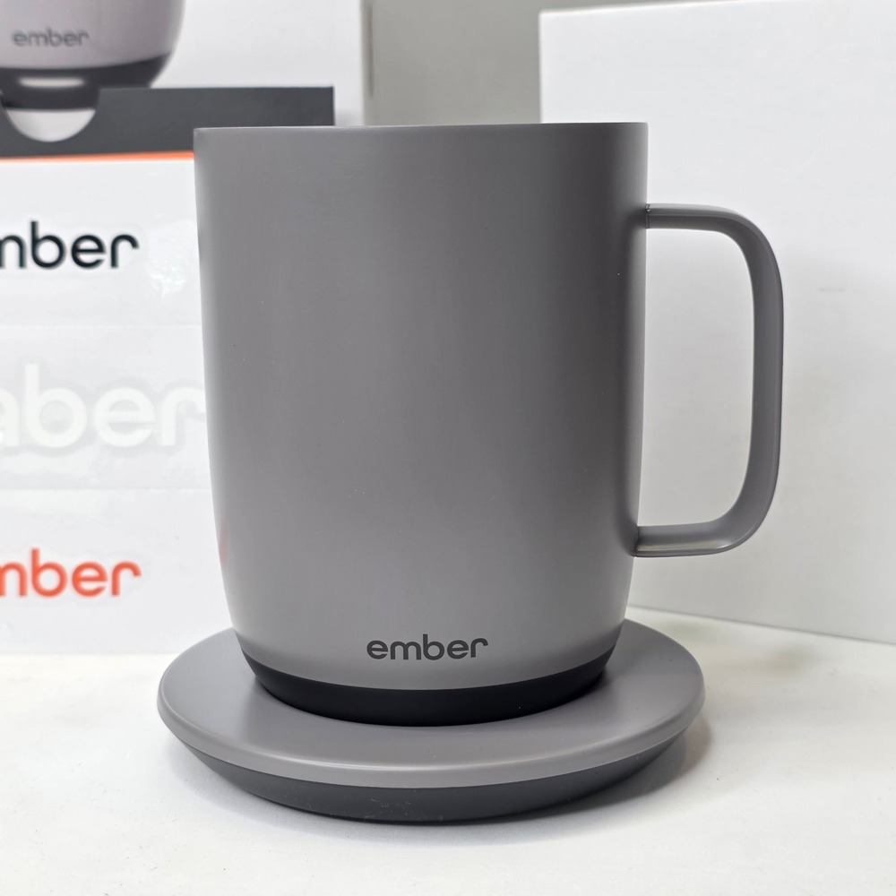 Ember Mug 2 Temperature Control Smart Mug 14oz Gray CM191411US Tea Coffee Cup - Picture 4 of 10